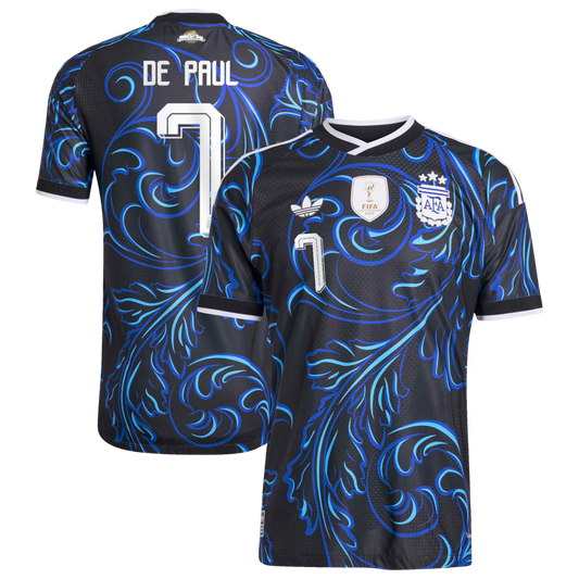 Argentina 2026 II Away Jersey Soccer Player De Paul #7 - World Cup 2026